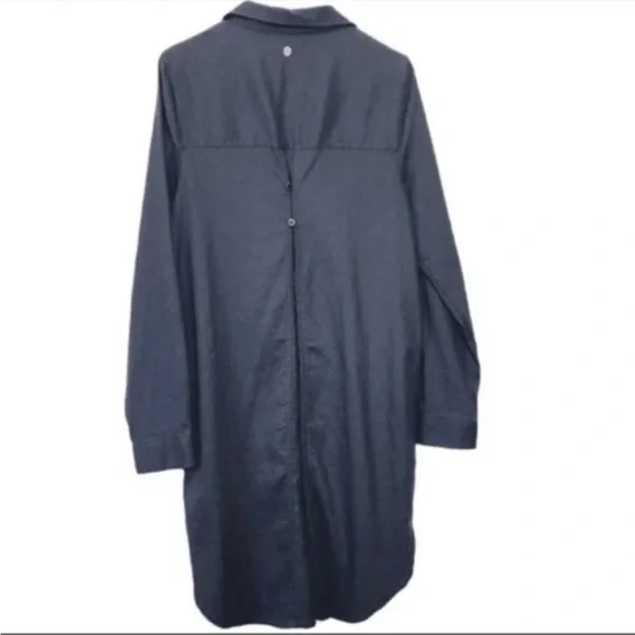 Prana Yarrow Organic Cotton Casual Button Down Shirt Dress Blue XL NWT - Picture 14 of 16